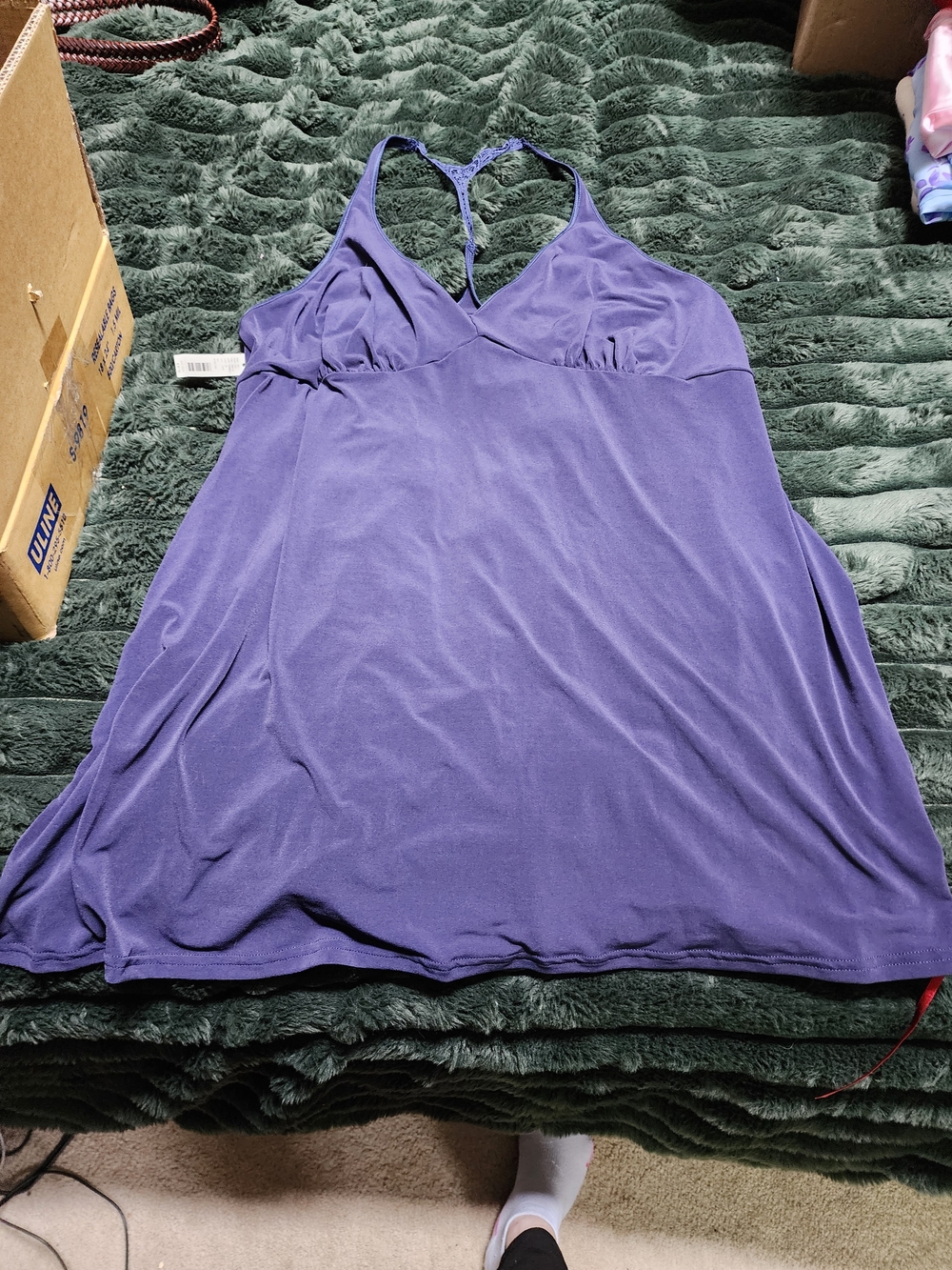 Cacique Women's Blue Scoop-Neck Sleep Chemise